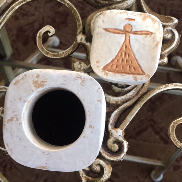 Wood Carved Trinket Box W/Angel Signed - Picture 5 of 13